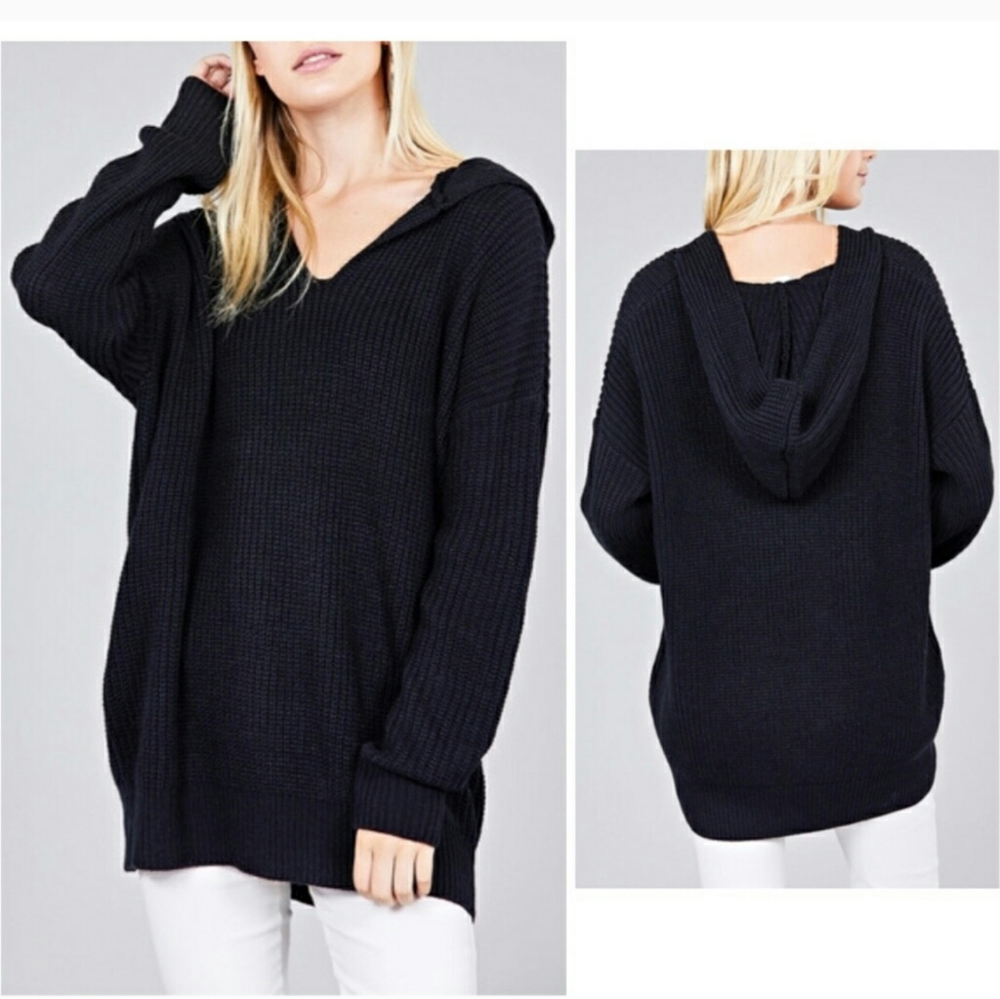 Active USA dolman sleeved hoodie sweater black Medium